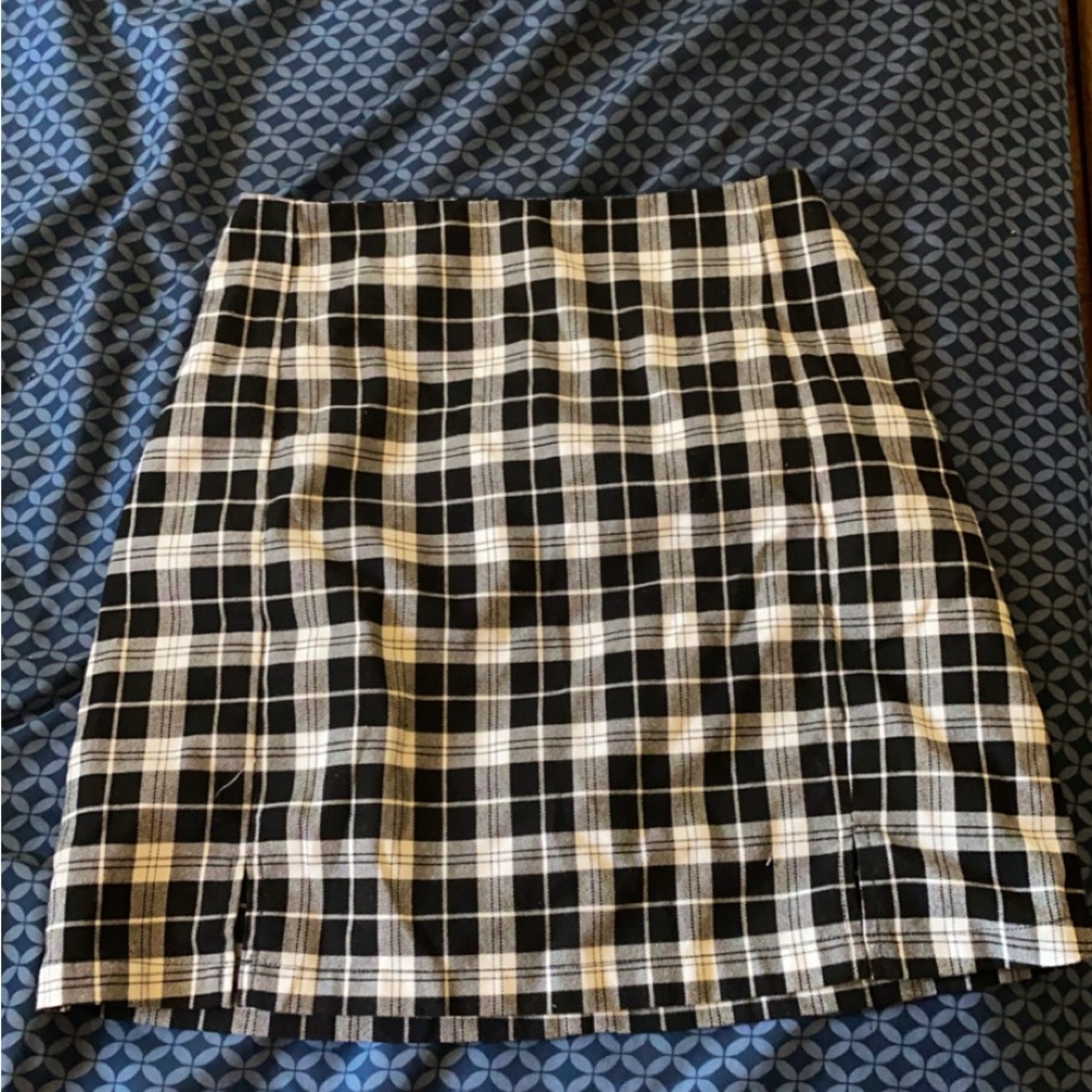 Black and White Plaid Women's Skirt